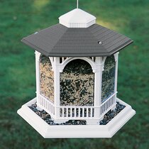 Pole mounted outlet bird feeders